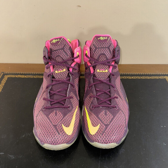 Nike Lebron 12 Double Helix Merlot Purple Pink 685181-600 Gradeschool Size 6.5Y - Picture 2 of 5